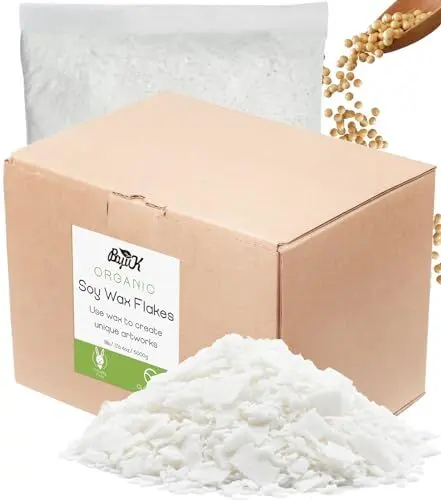 Produktbild: Sojawachs flocken für Kerzen 5kg, BOYUJK Premium Natürlich Kerzenwachs, 100% Sojawachs für die Kerzenherstellung aus biologischem Anbau, ohne Zusatzstoffe, Harmlos und Rein