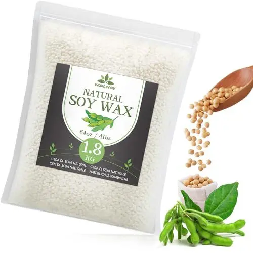 Produktbild: Sojawachs für Kerzen, Premium Kerzenwachs, Kerzenwachs zum Gießen & Kerzenherstellung, Verschiedene Größen-1.8kg, 100% Natürliches Sojawachs für DIY Kerzen Selber Machen