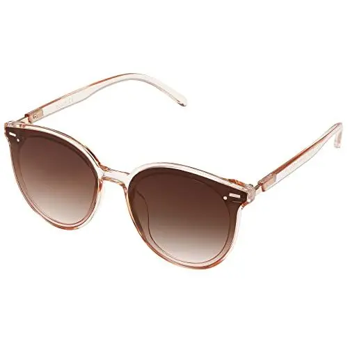 Produktbild: SOJOS Klassisch Retro Runde Sonnenbrille Damen Herren Groß Brille SJ2067 mit Braun Rahmen/Braun Linse
