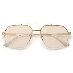 Produktbild: SOJOS Sonnenbrille Damen Vintage Retro Groß Eckig Coole Double Bridge Metall Semi-Rimless Rechteckige UV400 Schutz Unisex Brille SJ1191 Hellbraun