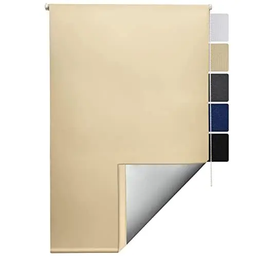 Produktbild: Sol Royal Thermorollo SolReflect T42 Verdunkelungsrollo 90x220 cm Rollo Creme - Rollos für Fenster ohne Bohren mit Thermobeschichtung - Wärmeschutzrollo Thermo Rollo zum Klemmen, Klemmfix Rollo