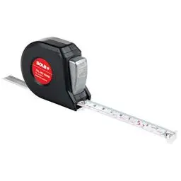 Produktbild: SOLA TALMETER Bandmaß 3m / 16mm - Taschenbandmaß mit Zirkel- und Anreißfunktion - Stahlband, weiß lackiert mit mm Skala - Genauigkeitsklasse II - Rollmeter mit festem Endhaken - Länge 2m/16mm