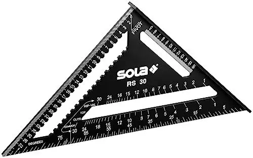 Produktbild: SOLA - RS 30-5in1 Zimmermannswinkel - Anschlagwinkel 30 cm - robuster Schreinerwinkel aus Aluminium mit metrischer Skala - Multifunktionswinkel:Lineal, Anschlagwinkel, Gehrungswinkel, Winkelmesser