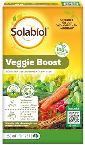 Produktbild: Solabiol Veggie Boost, Biostimulanz aus rein pflanzlichen Extrakten verbessert und reguliert die natürlichen physiologischen Prozesse der Pflanzen, 250 ml Konzentrat