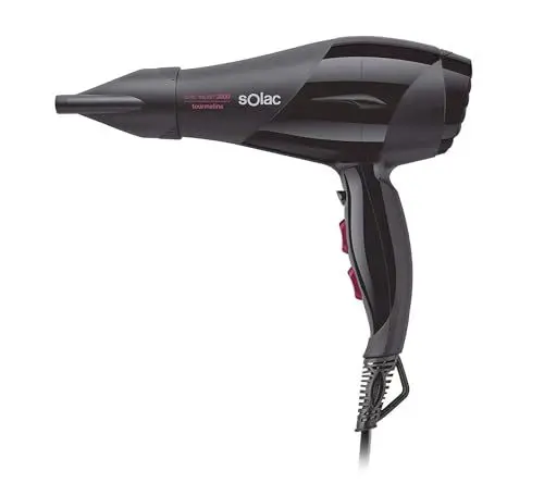 Produktbild: Solac – Profi-Haartrockner SP7170 Expert 2600 Tourmaline,2600W,3 Temperaturstufen,2 Geschwindigkeiten,Ionenfunktion,Kaltlufttaste,Diffusor,Schwarz