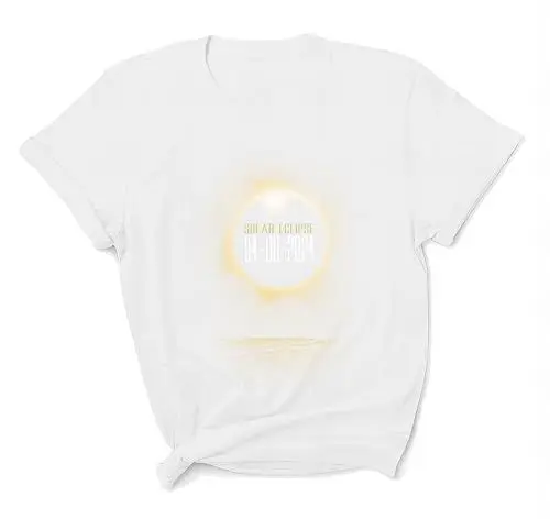 Produktbild: Solar Eclipse 04-08-2024 Offizielles Unisex-T-Shirt für Herren und Damen, weiß, L