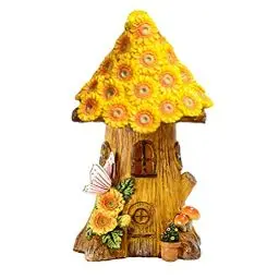 Produktbild: Solar Feenhaus LED Gartenleuchten Pilzhaus: Pilz Gartenfigur Statue Garten Solarleuchten Solarlampen Puppenhaus Feengarten Zubehör Außen Outdoor Rasen Terrassen Weihnachten Miniatur Deko Ornamente