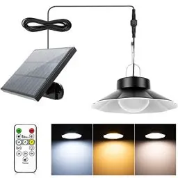 Produktbild: Solar Hängelampe, Solarlampen für Außen Hängend mit Fernbedienung, 920LM 3 Farbtemperatur Solar Lampe Outdoor IP65 Wasserdichte Solar Hängelampen für Garten Terrasse Balkon Pavillon