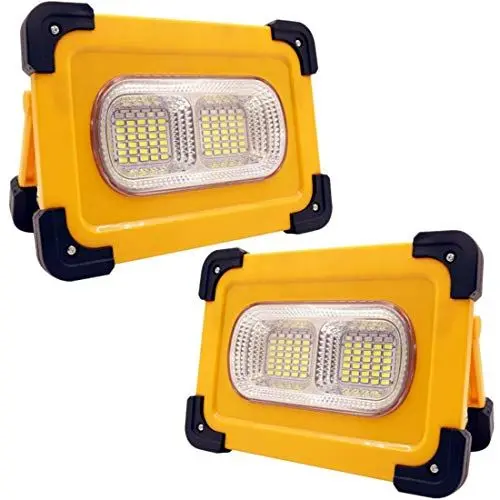 Produktbild: Solar LED Flutlicht 80W Arbeitsleuchte im Freien, Tragbare Solar Wiederaufladbare Notbeleuchtung mit USB & Magnet Solarlampe 4 Modi, Wasserdicht IP65 Spotlight für Camping Reisen Angeln 2 Stücke