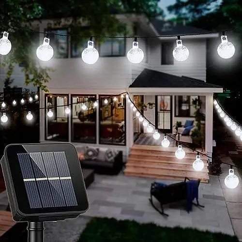 Produktbild: Oreunik Solar Lichterkette Aussen,8 Modi 30LED Solarlichterkette Außen Wetterfest,7m Solar Gartenbeleuchtung Lichterkette Outdoor für Balkon Gartendeko,Weihnachtsbeleuchtung Außen(30LED Weiß)