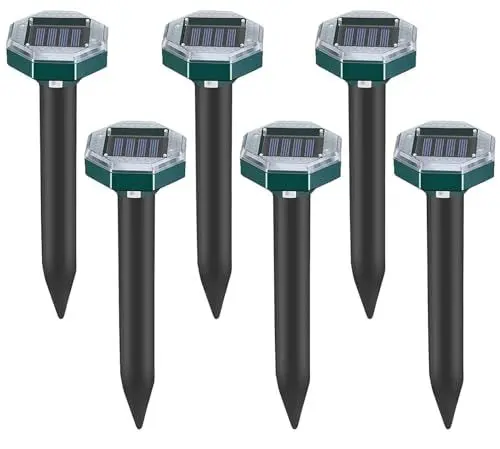 Produktbild: Solar Maulwurf Vertreiber, 6 Stück Mole Repellent,Wasserfester Maulwurfsvertreiber Ultraschall Maulwurfschreck zur Vertreibung von Maulwürfen, Erdhörnchen und Wühlmäusen aus Gärten und Grünanlagen (6)