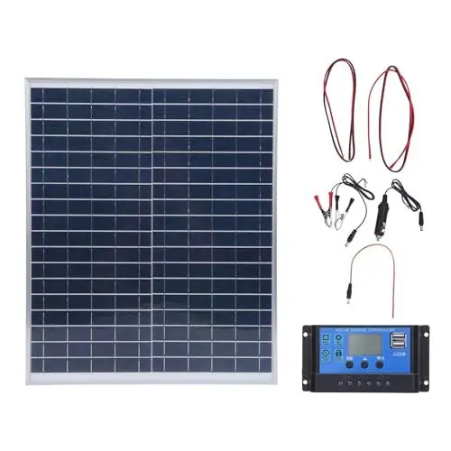 Produktbild: Solar Panel Kit 20W, DC Solar Panel Kit mit 60A -Controller, Wasserdicht Monokristallin für Bootsauto RV Motorrad Marine Automotive