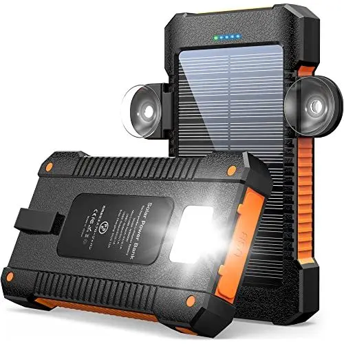 Produktbild: Solar Powerbank 38800 mAh Solar Ladegerät Tragbares mit USB C Eingang, Taschenlampe, Outdoor Wasserfester Externer Akku Schnellladung, Power Bank Solarzelle für Samsung, iPhone, Huawei und mehr