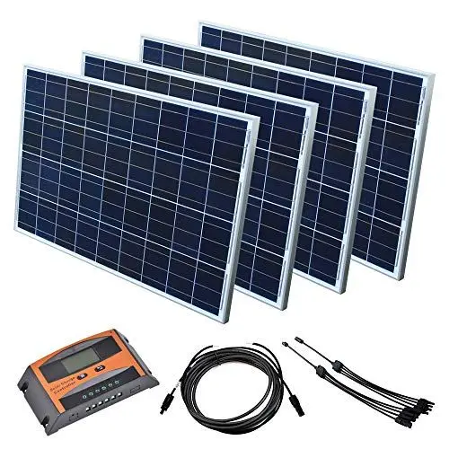 Produktbild: Solar Set 12 V Solaranlage Solarkit PV Inselanlage Wohnmobil Solarmodul Laderegler, Wattzahl:400 W