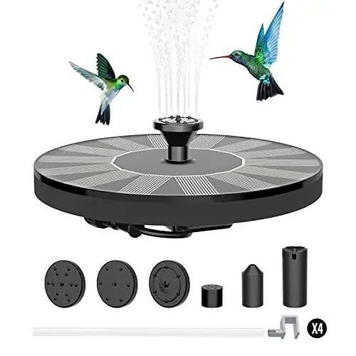 Produktbild: Solar Springbrunnen, 1.4W Solar Springbrunnen für Außen, Solar Teichpumpe Solar Schwimmender Fontäne Pumpe für Garten Hinterhof Teich Vogel-Bad Fisch-Behälter