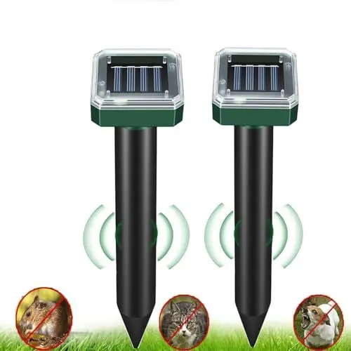 Produktbild: Solar Upgrade Maulwurfsabwehr für Rasenflächen, Maulwurfsabwehr solarbetrieben für den Garten, Maulwurfsentferner, Schlange, Wühlmaus, Erdhörnchen, Murmeltier (2 Stück)