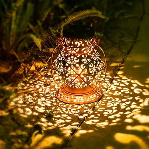 Produktbild: Solar laterne Aussen, Retro Solarlaterne für Außen Hängend mit IP65 Wasserdicht, JOYCREATOR Metall Solarlampen für Außen Garten Terasse Balkon Deko Geschenk
