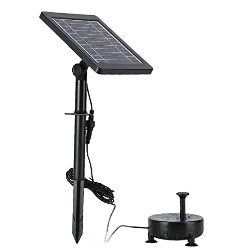 Produktbild: Solarbrunnen für Vogelbad, mit Bürstenloser Pumpe und LED-Leuchten, 6 V/3,5 W, 50 Cm Sprühhöhe, Solar-Vogelbadbrunnen für Gartendekoration