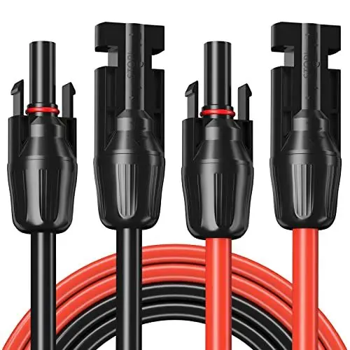 Produktbild: Solarkabel 4mm², Solarkabel Verlängerung 2M, Solarkabel Verlängerungskabel,Photovoltaik Solarkabel Solarstecker IP67 Wasserdichter Stecker 12AWG Solarpanel Adapterkabel (4mm²2M)