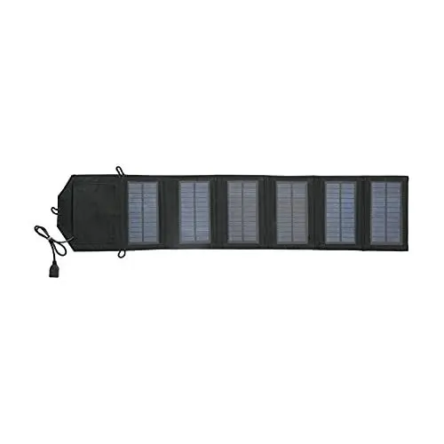 Produktbild: Solarladepanel, 10,5 W USB Solarladegerät 0-2000MA mit 2 Stück Karabiner zum Aufladen des Telefons