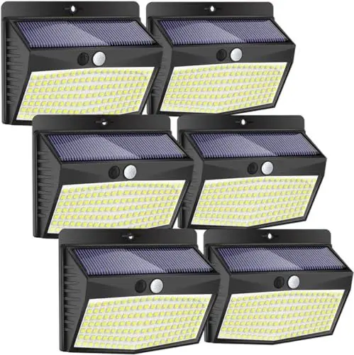 Produktbild: Peasur Solarlampen für außen mit bewegungsmelder, <strong>6 Stück:</strong>  138 LED 3 Modi 270° solar bewegungsmelder aussen Wasserdichte solar solarleuchte für Wandleuchte Garten