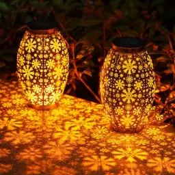 Produktbild: Solarlaterne für Außen, OxyLED Laternen für Draußen Groß 2 Stück Auto EIN/AUS Balkon Deko Solarleuchten Garten Deko Draußen Solarlampen für Außen Hängend Outdoor Deko für Patio Terrasse Wand Tisch