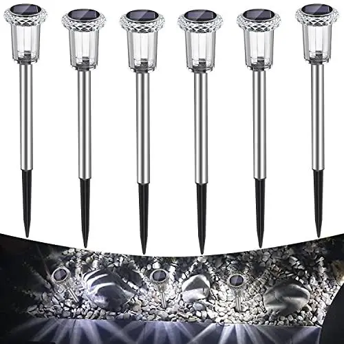 Produktbild: Solarleuchten für Außen, (6 Stück) Solarlampen Garten Außen Kaltes Weiß,IP65 Wasserdicht Kabellos LED Gartenleuchten für Garten,Balkon,Auffahrt,Weg, Bäume,Rasen, Sträucher