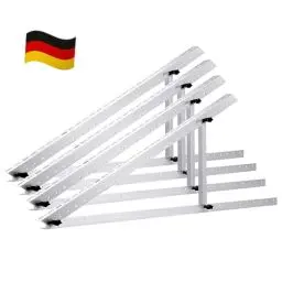 Produktbild: Solarmodul Halterung, 114cm 2 Paar Solarpanel Halterung, Halterung Balkonkraftwerk für 100W-500W Solarpanel, Winkel Einstellbar 0-90° Halterung für Solarpanel, für Dachhalterungen Solarmodule