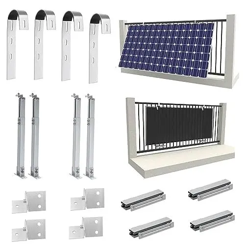 Produktbild: GLIESE Solarmodul Halterung mit Haken,Universal Solarmodul Solarpanel Haken,Photovoltaik Halterungen, Individuell Verstellbar für Balkongelände, Balkonkraftwerk Halterung,Solarpanel Aufhänger(2 Paar)