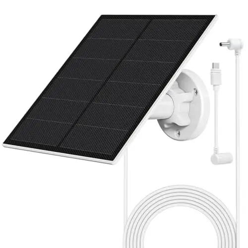 Produktbild: Solarmodul für Ring Kamera,5W Kamera Solarpanel kompatibel mit Ring Spotlight Cam Akku & Stick Up Cam Akku, Stick Up Cam 2. und 3. Gen. mit Fassstecker