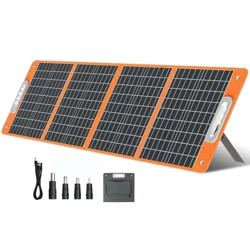Produktbild: Solarpanel Faltbar 100W 18V Solarmodul, Flexibel Solar Panel Camping Tragbares Monokristalline Solarmodule, Solaranlage Komplettset mit Typ-C QC3.0 für Wohnwagen Camping Balkon Gartenhäuser