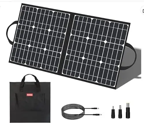 Produktbild: Solarpanel Faltbar 50W Solar Powerbanks Outdoor 50W 18V Monocrystalline Solar Module PV Anlage Powerstation, Solarpanel Flexibel Portable Ladegerät Für Camping Balkon Flachdach Handys Laptops