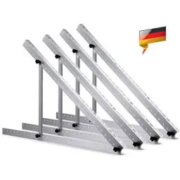 Produktbild: Solarpanel Halterung 114cm Solarmodul Halterung Balkonkraftwerk für Solarpanel 100W-800W Winkel Einstellbar 0-90° Halterung für Dachhalterungen Solarmodule 2 Paar(114cm Normal Solarmodul Halterung)