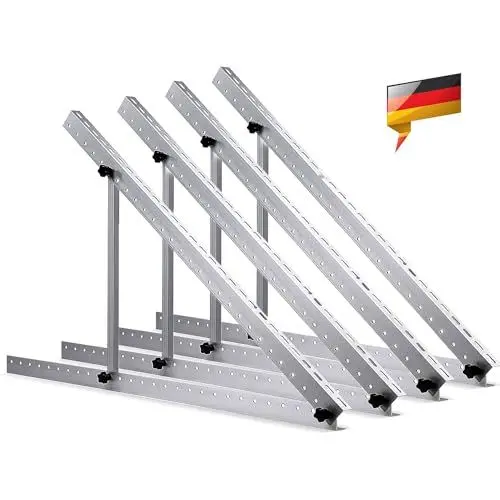 Produktbild: Solarpanel Halterung 114cm Solarmodul Halterung Balkonkraftwerk für Solarpanel 100W-800W Winkel Einstellbar 0-90° Halterung für Dachhalterungen Solarmodule 2 Paar(114cm Normal Solarmodul Halterung)