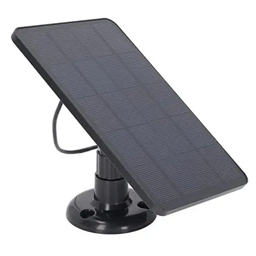 Produktbild: Solarpanel für Drahtlose Überwachungskamera, Wasserdichtes 10 W Micro-USB-Solarpanel für Überwachungskamera, Verstellbare Wandhalterung (Schwarz)
