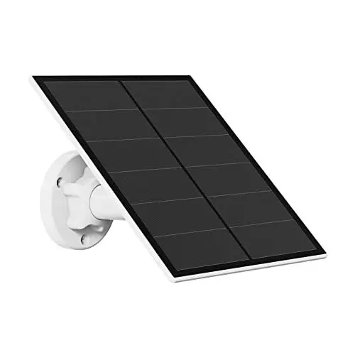 Produktbild: Solarpanel für Überwachungskamera Aussen Akku, 5W Solarmodul für DC 5V Outdoor Akku Kamera, Solarpanel mit Micro USB und USB-C Anschluss, Verstellbarer Bügel, IP65 Wasserdicht, 9,8ft Kabel