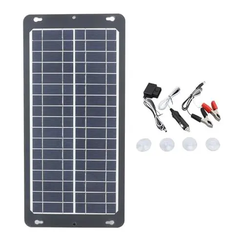 Produktbild: 30 W 18 V Solarpanel, Hocheffizientes Monokristallines Solarpanel, Solarpanel Kit mit OBD Stecker, Tragbares Solar Ladepanel für Outdoor Camping