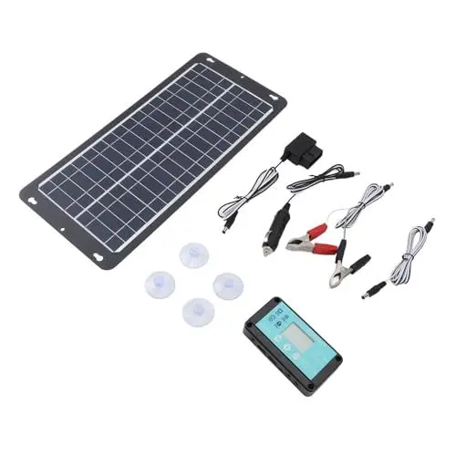 Produktbild: Solarpanel-Kit, 30 W, 12 V, 24 V, Monokristallines Solarpanel mit Dual-USB-Typ-C-DC-Anschluss, OBD-Regler für Camping, Wandern, Bergsteigen