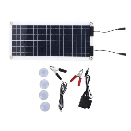 Produktbild: Solarpanel-Solar-Erhaltungsladegerät 30-W-Solarpanel-Kit Solar-Batterieladegerät-Betreuer DC18V Tragbares Solarpanel-Ladeset mit OBD-Ladegerät