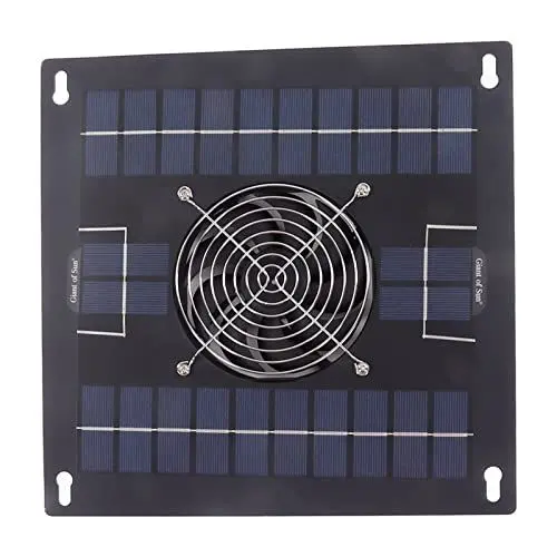 Produktbild: Solarpanel-Ventilator-Kit, 5W 12V solarbetriebener Ventilator für den Außenbereich, wasserdicht, tragbarer Solarventilator für Hühnerstall, Gewächshaus, Tierhäuser, Schuppen, Fensterabzug