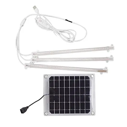 Produktbild: Solarstrahler, 10 W, helles, solarbetriebenes Wachstumslicht, LED-Pflanzenwachstumslichtstreifen, Wachstumslampen für Balkon, Gewächshaus, Gemüse, Blumen (30w)