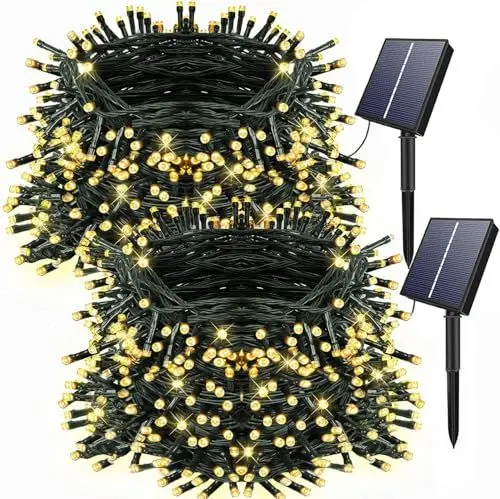 Produktbild: DOLUCKY Solar Lichterkette Aussen, 2x20m 200 LED SolarLichterkette Aussen Wetterfest, 8 Modi wasserdicht Solar Lichterkette Outdoor Garten, Balkon, Party, Hochzeit, Weihnachten