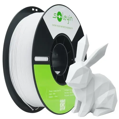 Produktbild: SOLEYIN Ultra PLA Filament 1.75mm Weiß, 3D Drucker Filament 1kg Hochgeschwindigkeit 30-300mm/s Umweltfreundliche, für die meisten 3D-Drucker Creality Ender K1 K1C K2 plus