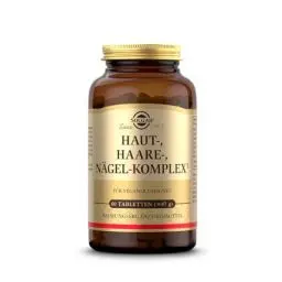 Produktbild: SOLGAR® Haut-, Haare-, Nägel-Komplex | mit MSM, Rotalge, Vitamin C, Lysin, Prolin, Zink & Kupfer für Haare, Haut und Nägel | Einzigartige Formel mit patentiertem OptiMSM® | 60 Tabletten
