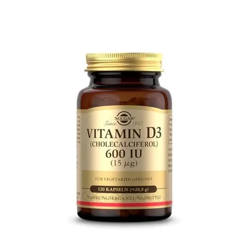Produktbild: SOLGAR® Vitamin D3 600 IU | 15 µg Cholecalciferol | Für das Immunsystem, die Knochen & Muskeln | 120 vegetarische Kapseln