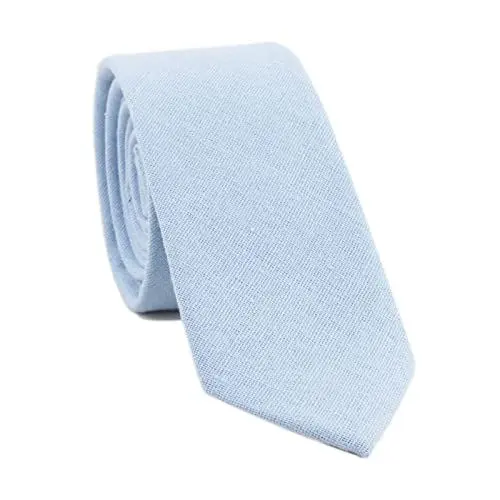 Produktbild: Solide Baumwoll-Krawatten für Herren, Herren-Krawatte, schmale Herren-Krawatten für Hochzeit, Party, blau, M