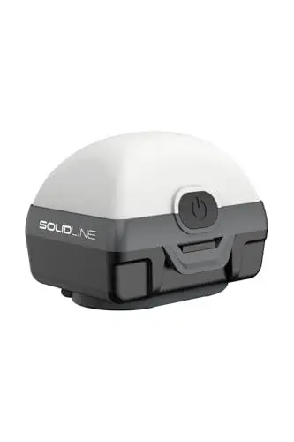 Produktbild: Solidline Camp2, super helle LED Campinglampe, Multifunktionsleuchte, Backup Licht, 140 Lumen, 30 Meter Leuchtweite, 7 Stunden Leuchtdauer, blendfreies Licht, AAA Batterien (mitgeliefert), 1 Stk.
