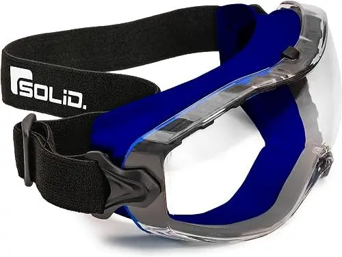 Produktbild: SolidWork Perfekt Sitzende Schutzbrille Staubdichte Arbeitsschutzbrille Mit Universeller Passform - Für Brillenträger Geeignet - (Dunkelblau)