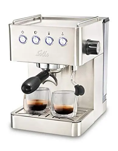Produktbild: Solis Espressomaschine Barista Gran Gusto 1014 - Siebträgermaschine - Tassengröße programmierbar - Dampf-/Heißwasserdüse - 58 mm Profi-Siebhalter - Edelstahl