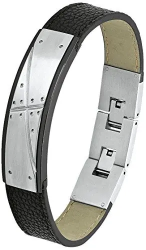Produktbild: s.Oliver Jewel Herren-Armband Edelstahl Leder 22 cm - 509046